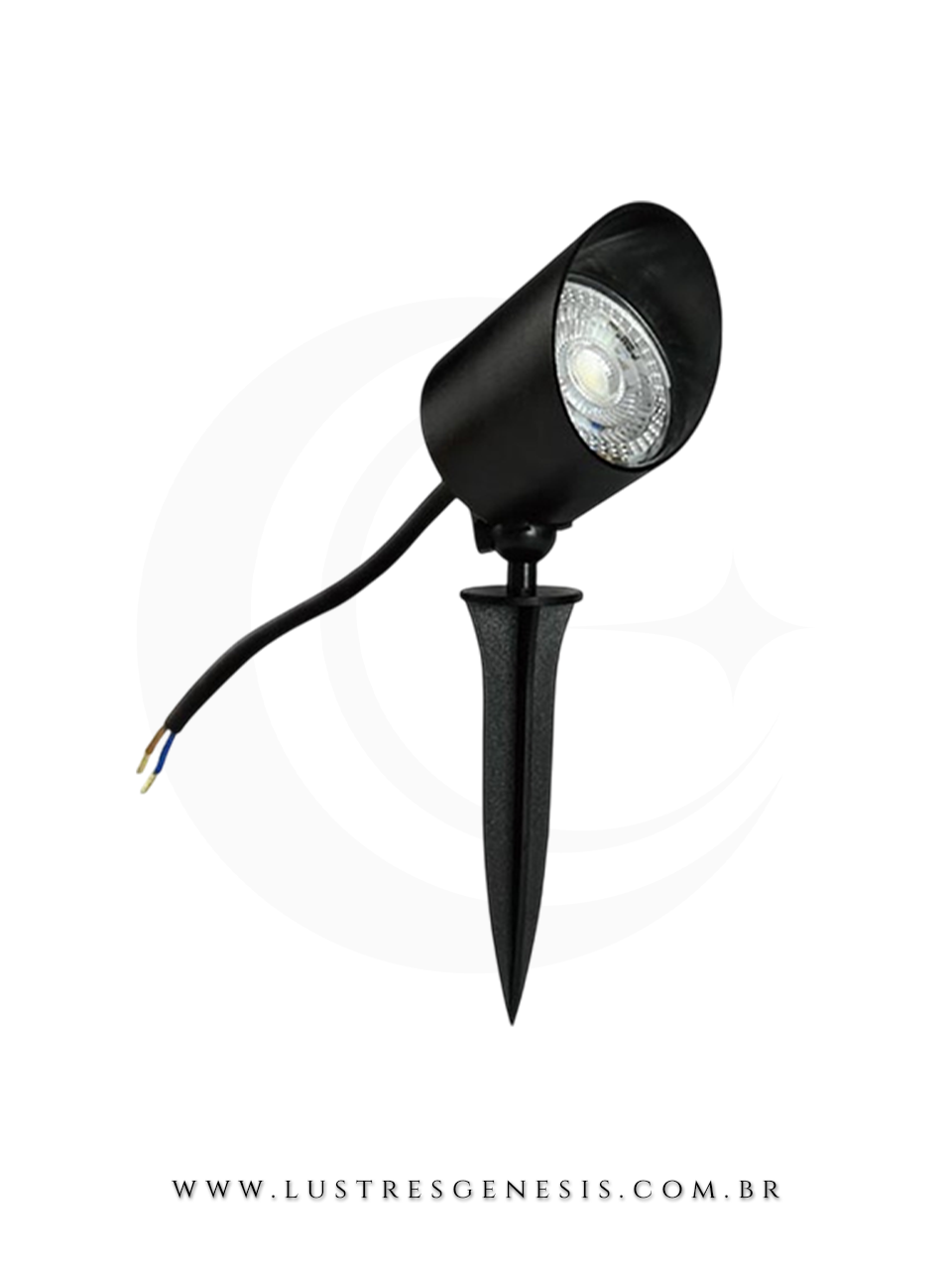 Luminaria Led Espeto de Jardim IP65 Preto 3000K para Valorização de Espaços Externos como Muro, Piscina, Jardim e Fachada
